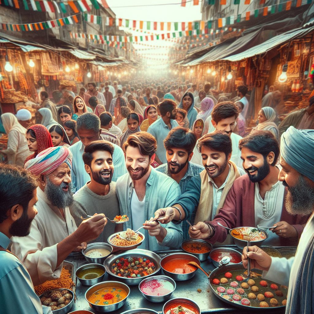 A lively street food vendor in India